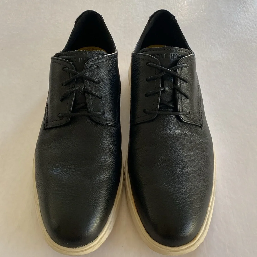 Cole Haan Grand Men's Black Tumbled Leather Shoes Size 11M